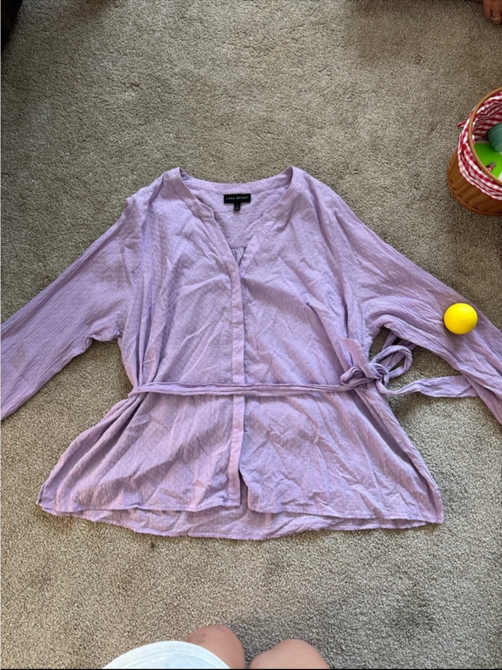 Lane Bryant Light Lavender Wrap Tunic with Waist Tie